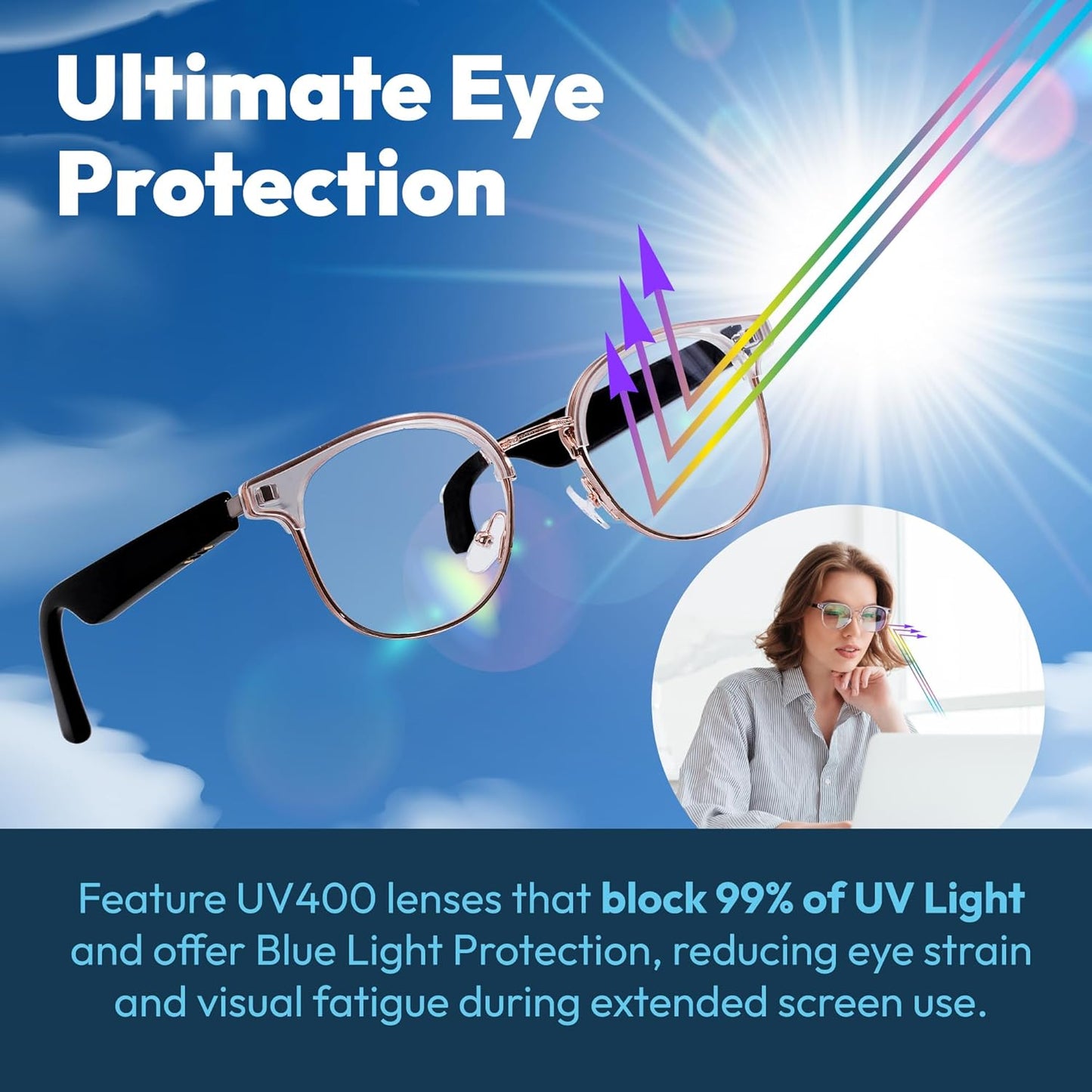 Smart Bluetooth Glasses Audio Eyewear